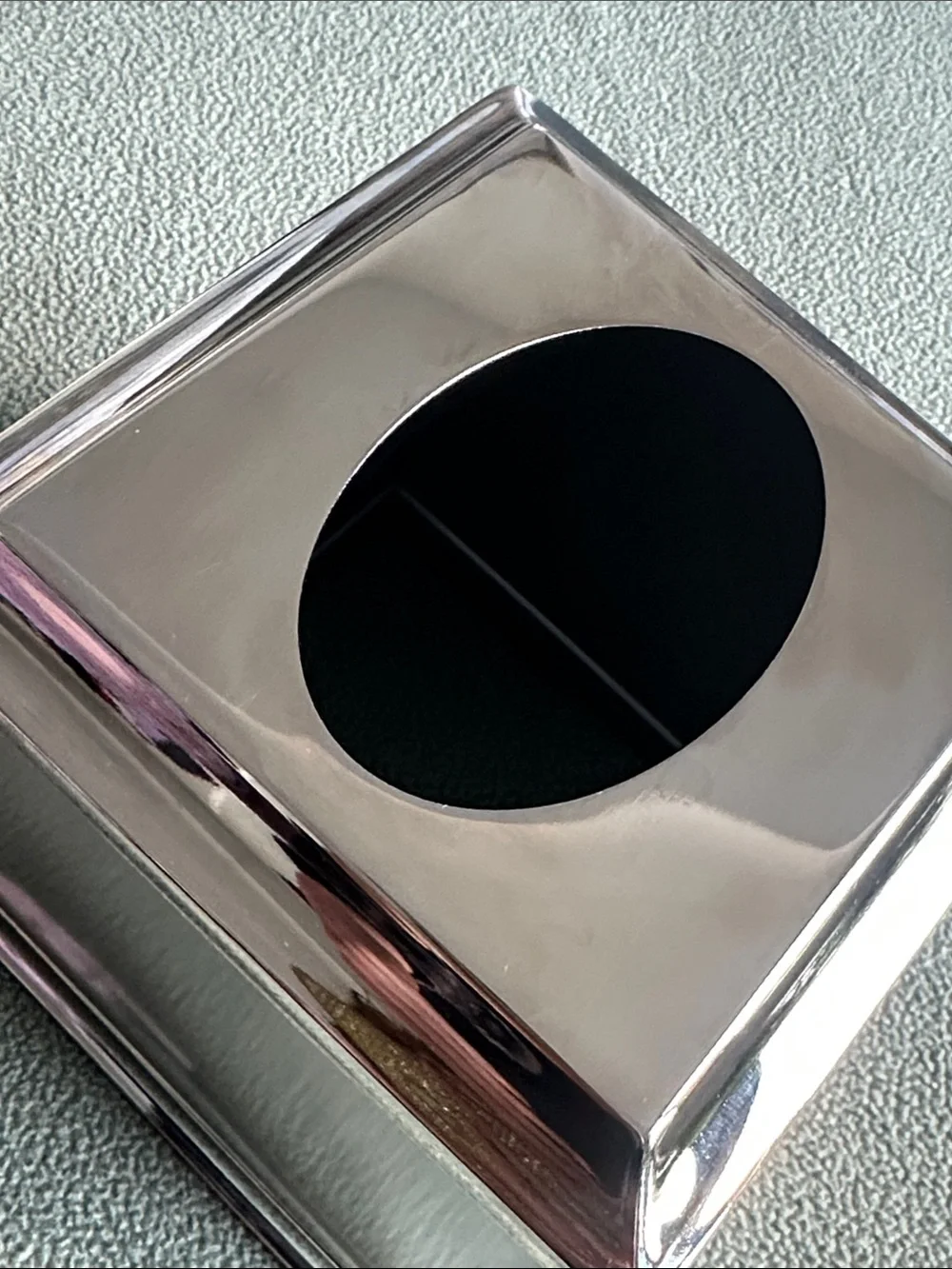 Stainless Steel Square Tissue Box Cover - Silver
